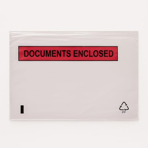 JPPL Packaging Full Gumming Packing List Envelope (9.5 X 7 inch) Packing List Enclosed | Invoice Pouch | Carton Invoice |Shipping Label Envelopes Pouches (Printed, A4-Pack OF 100) - Image 1