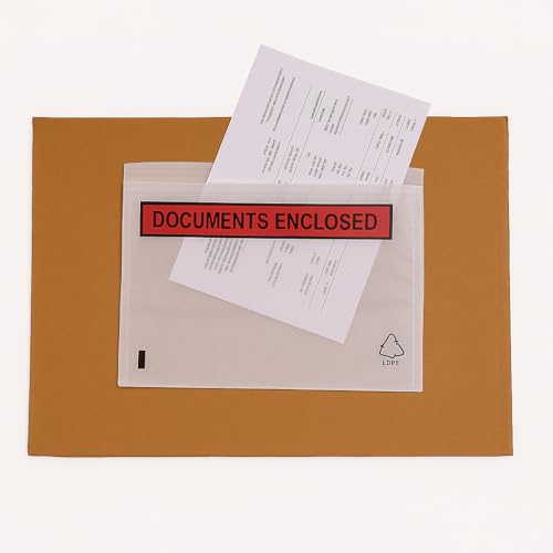 JPPL Packaging Full Gumming Packing List Envelope (9.5 X 7 inch) Packing List Enclosed | Invoice Pouch | Carton Invoice |Shipping Label Envelopes Pouches (Printed, A4-Pack OF 100) - Image 3