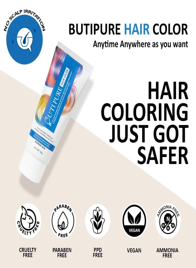 Acosexy MIDNIGHT BLUE One Day Hair Color | Temporary Hair Color for Women & Men | Semi Permanent DIY Hair Makeup | Ammonia, Paraben & PPD Free | Washable Hair Colour | Zero Damage | 60g - Image 1