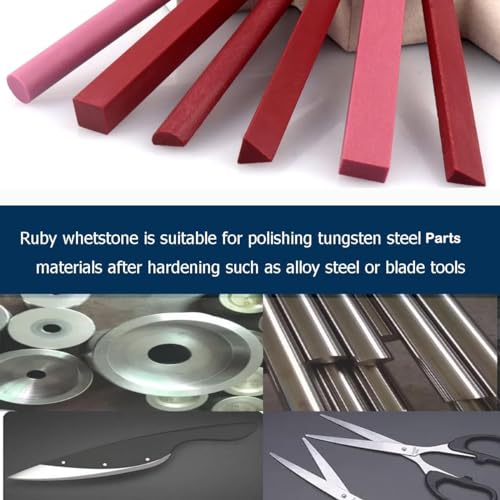 CBRIGHT Sharpening Stone Set, 6pcs 3000# Ruby Whetstone Kit Small Fine Polishing Sharpener Stone for Sharpen Chisel Gouge,Knife and Bladed Cutting Tools, Variety of Shapes[Length:100mm(3.94Inch)] - Image 5