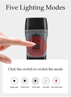 DUNISO Rechargeable LED Flashlights with Side Light Handheld Flashlight with Zoomable 5 Modes 90° Fold Super Bright Flashlights for Emergencies Camping Hiking  - Image 2