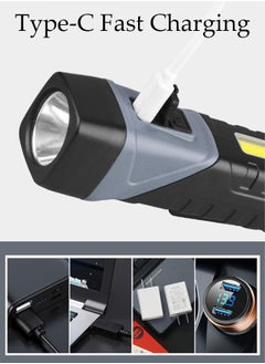 DUNISO Rechargeable LED Flashlights with Side Light Handheld Flashlight with Zoomable 5 Modes 90° Fold Super Bright Flashlights for Emergencies Camping Hiking  - Image 5