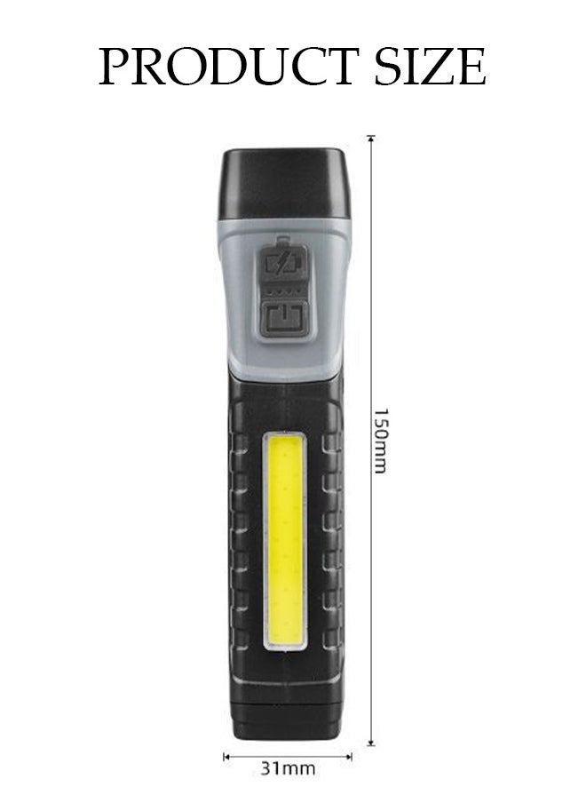 DUNISO - Rechargeable LED Flashlights with Side Light Handheld Flashlight with Zoomable 5 Modes 90° Fold Super Bright Flashlights for Emergencies Camping Hiking - Image 1