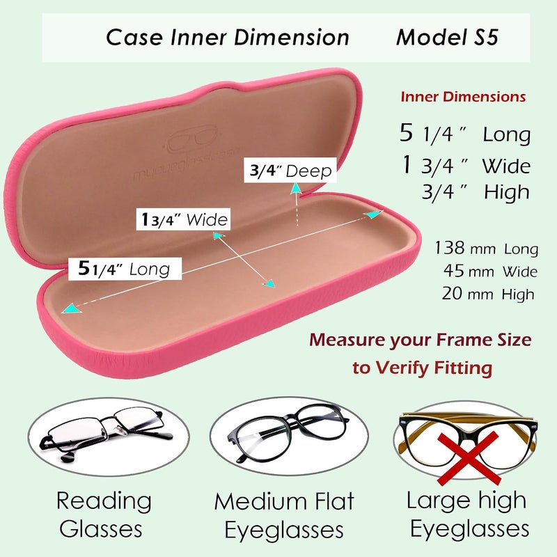 MyEyeglassCase علبة نظاراتي الرجالية الصغيرة - حافظة صلبة للنظارات مع حقيبة وقطعة قماش - حافظة ضيقة ونحيفة للقراءة - متينة - Image 5
