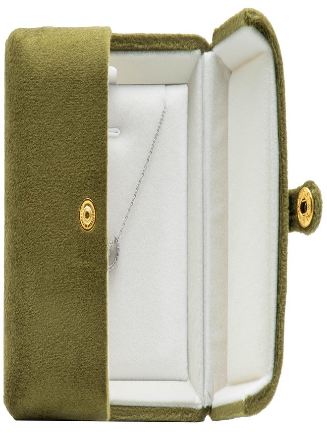 Giftop Velvet Necklace Pendant Gift Box Jewelry Display Storage Case (Olive Green) - Image 1