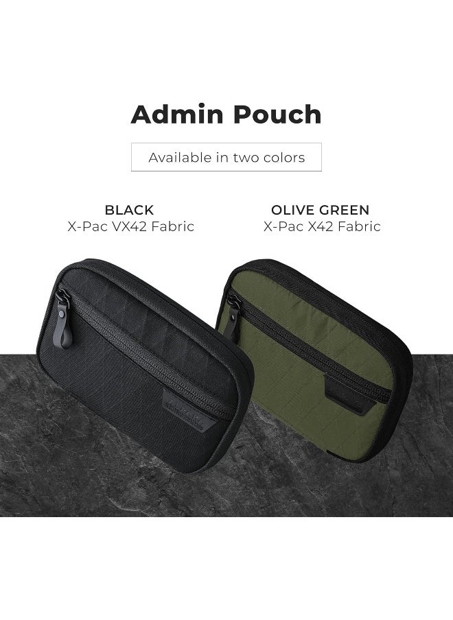 Generic Admin Pouch - Handy Zippered Storage for Electronics, Cables, and Compact Tool Sets - Use as Everyday First Aid Kit - Weatherproof Olive Green X-Pac X42 Fabric  - Image 1