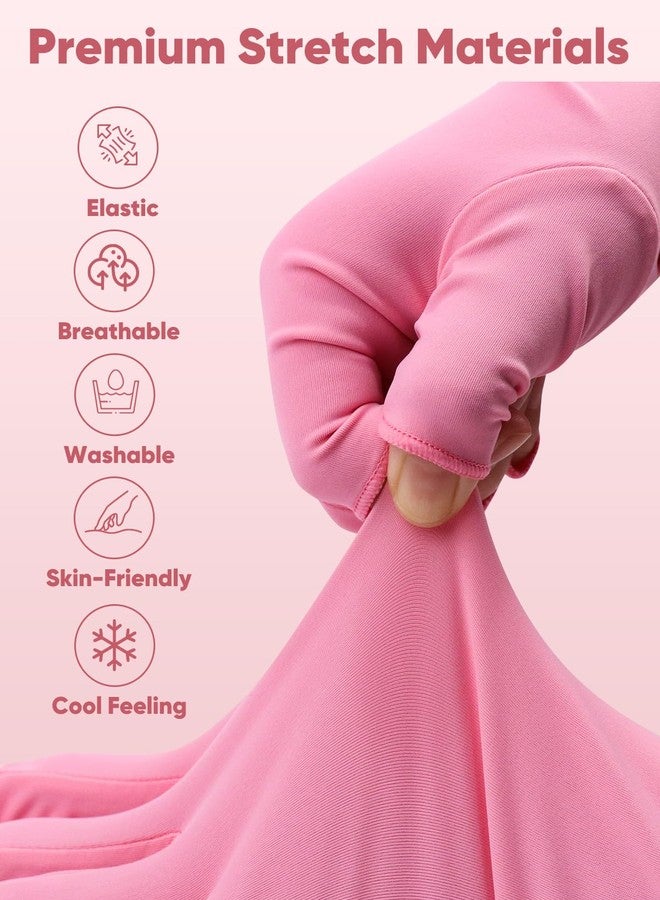 SUBAY UV Gloves for Gel Nails, Fingerless Gloves with UPF 50+ Protection for Manicures, Nail Art, Professional Protective Shield Glove Protect Hands from UV Light Harm, Pink - Image 3