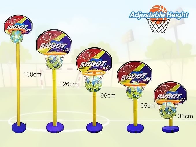 Kabello Basketball Set for Kids with Adjustable Stand, Basketball Board Ring, Net Indoor and Outdoor Games Playing at Home - Image 2