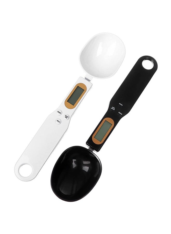 Generic 2Pcs Food Scale Spoon Stainless Steel Digital Kitchen Scale 500g 0.1g Measuring Spoons Digital Display Accurate Electronic Measuring Cup for Kitchen and Lab Black White  - Image 1