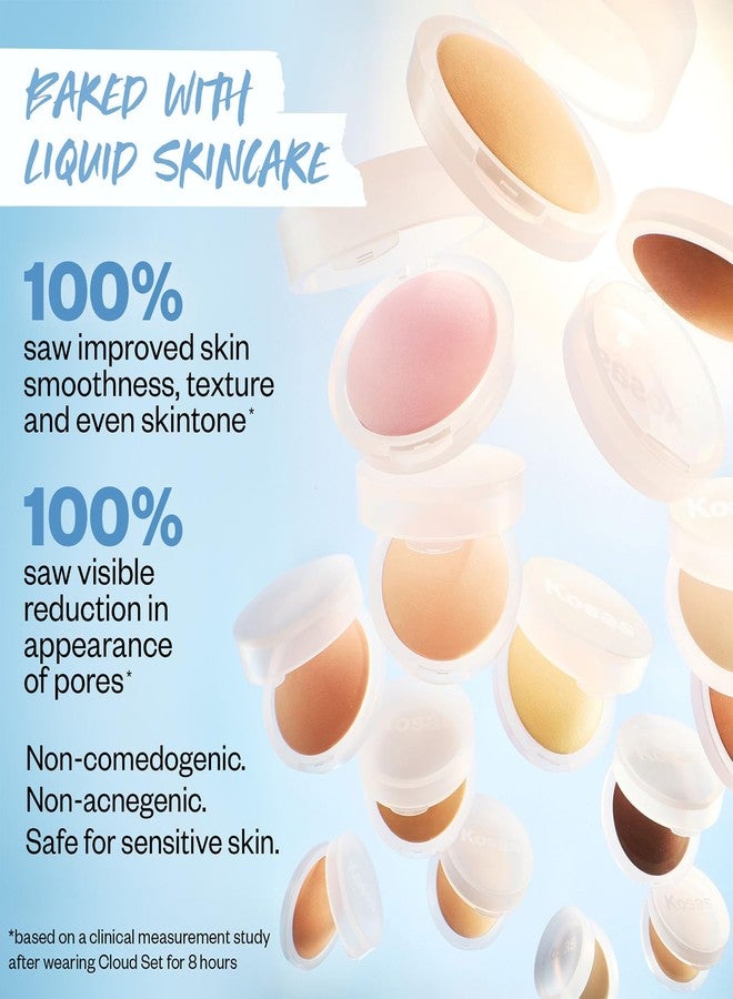 Kosas Cloud Set Face Setting Powder - Smoothing Shine Control, Soft, Sheer Translucent Makeup Finish, Portable & Long-Lasting Loose Pressed Baking Powder - Velvety (Sheer Deep) - Image 5