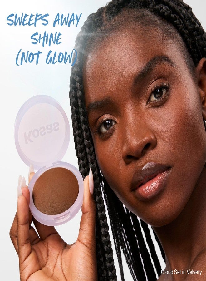 Kosas Cloud Set Face Setting Powder - Smoothing Shine Control, Soft, Sheer Translucent Makeup Finish, Portable & Long-Lasting Loose Pressed Baking Powder - Velvety (Sheer Deep) - Image 3