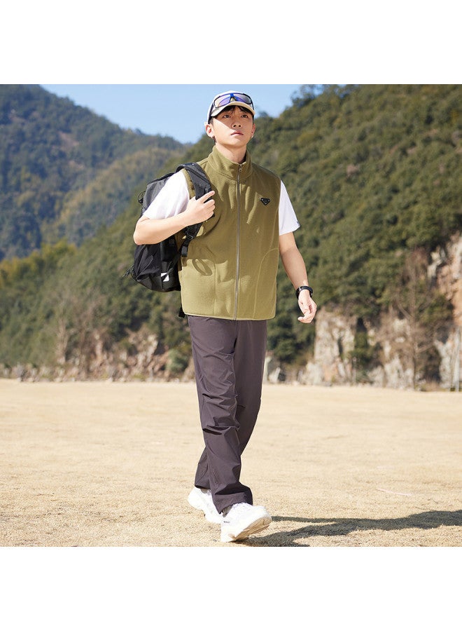 Fapai Simple Fleece Stand Collar Sleeveless Men's Vest Jacket - Image 4
