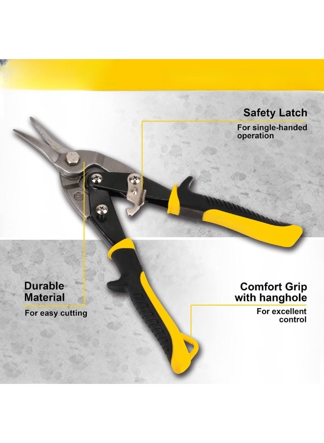 10 Inch Aviation Tin Snips, Heavy Duty Metal Cutter Shears for Cutting Sheet Metal, Straight Cut, Chrome Vanadium Steel - Image 4