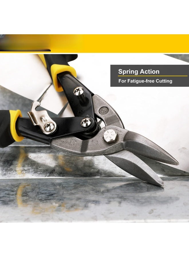 10 Inch Aviation Tin Snips, Heavy Duty Metal Cutter Shears for Cutting Sheet Metal, Straight Cut, Chrome Vanadium Steel - Image 5