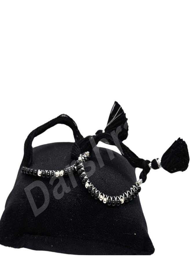 DARSHRAJ دارشراج 925 فضة أطفال مصنوعة يدوياً من خيوط نازاريا لليدين والساقين سوار نازاريا للأطفال الأولاد والبنات (طبقة واحدة 4 كرات) - Image 5
