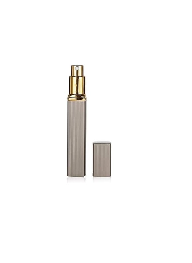 ماركة غير محددة زجاجة عطر صغيرة فاخرة قابلة لاعادة الملء بسعة 12 مل - بخاخ بخاخ مناسب للسفر، مضخة انبوبية مستديرة، زجاجة عطر مستحضرات التجميل الفارغة لمحبي العطور (بني)  - Image 1