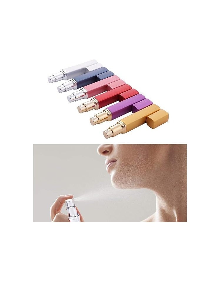 ماركة غير محددة زجاجة عطر صغيرة فاخرة قابلة لاعادة الملء بسعة 12 مل - بخاخ بخاخ مناسب للسفر، مضخة انبوبية مستديرة، زجاجة عطر مستحضرات التجميل الفارغة لمحبي العطور (بني)  - Image 3