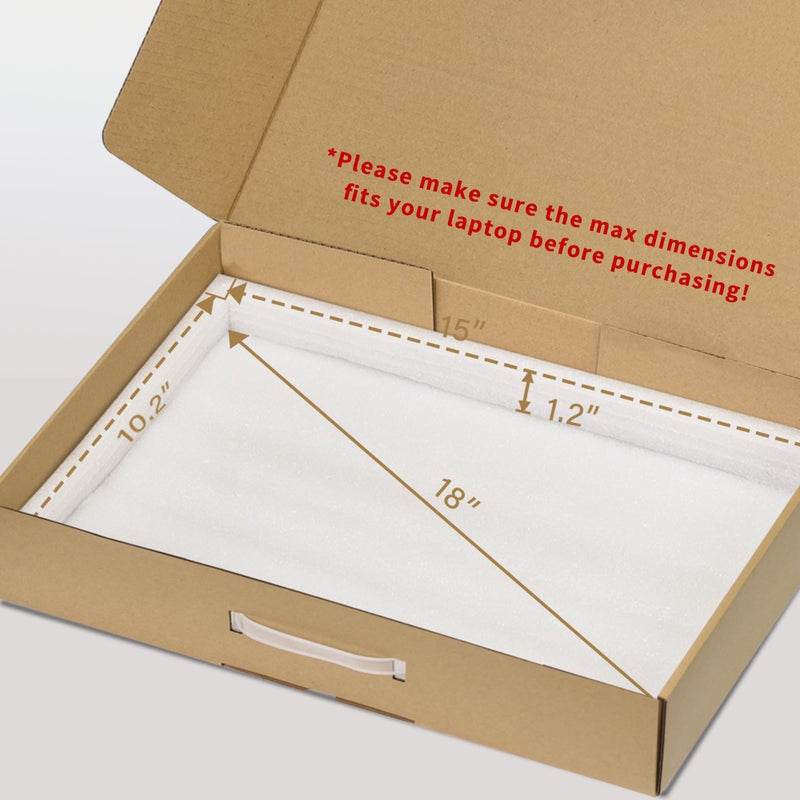 SOUNDANCE Laptop Box with Protection Foam, Handmade Laptop Sleevess, Cardboard Laptop Shipping Box, Secure Mailer Box for up to 17.3 Inches Notebook Computer - Image 3