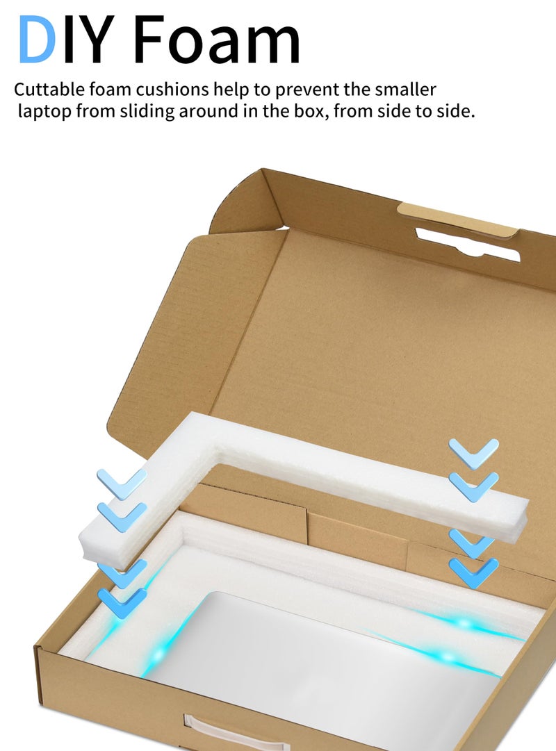 SOUNDANCE Laptop Box with Protection Foam, Handmade Laptop Sleevess, Cardboard Laptop Shipping Box, Secure Mailer Box for up to 17.3 Inches Notebook Computer - Image 4