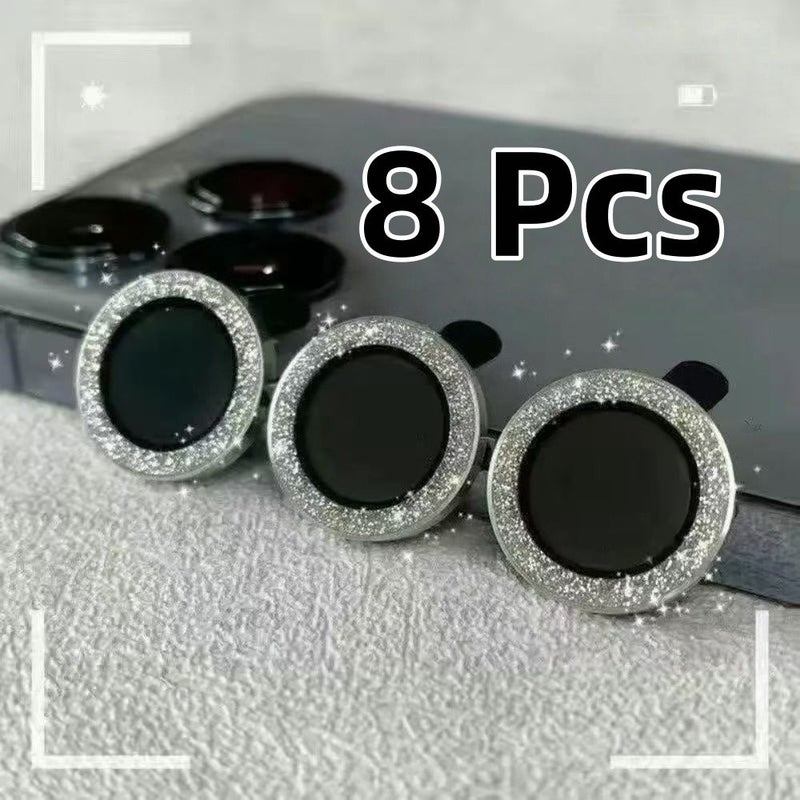 8pcs Silvery Camera Lens Protector For iPhone 17 16 15 14 13 Pro Max Plus Mini 16e Air Scratch Resistant Easy Install - Image 1