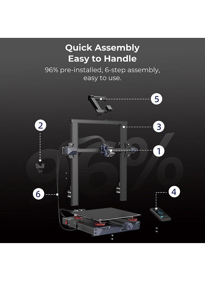 Ender-3 S1 Plus Desktop 3D Printer FDM 3D Printing with Sprite All Metal Extruder PC Spring Steel Printing Platform CR Touch Automatic Leveling Resume Printing Function Dual Z-axis