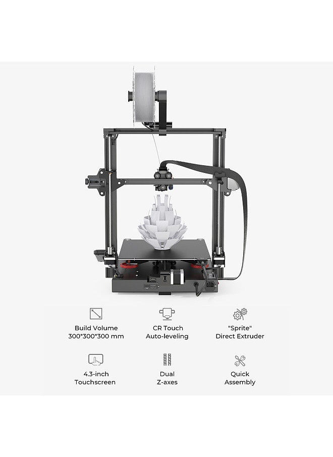 Ender-3 S1 Plus Desktop 3D Printer FDM 3D Printing with Sprite All Metal Extruder PC Spring Steel Printing Platform CR Touch Automatic Leveling Resume Printing Function Dual Z-axis