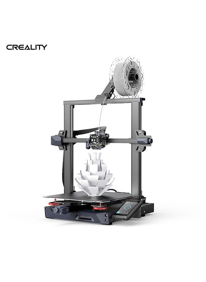 Ender-3 S1 Plus Desktop 3D Printer FDM 3D Printing with Sprite All Metal Extruder PC Spring Steel Printing Platform CR Touch Automatic Leveling Resume Printing Function Dual Z-axis