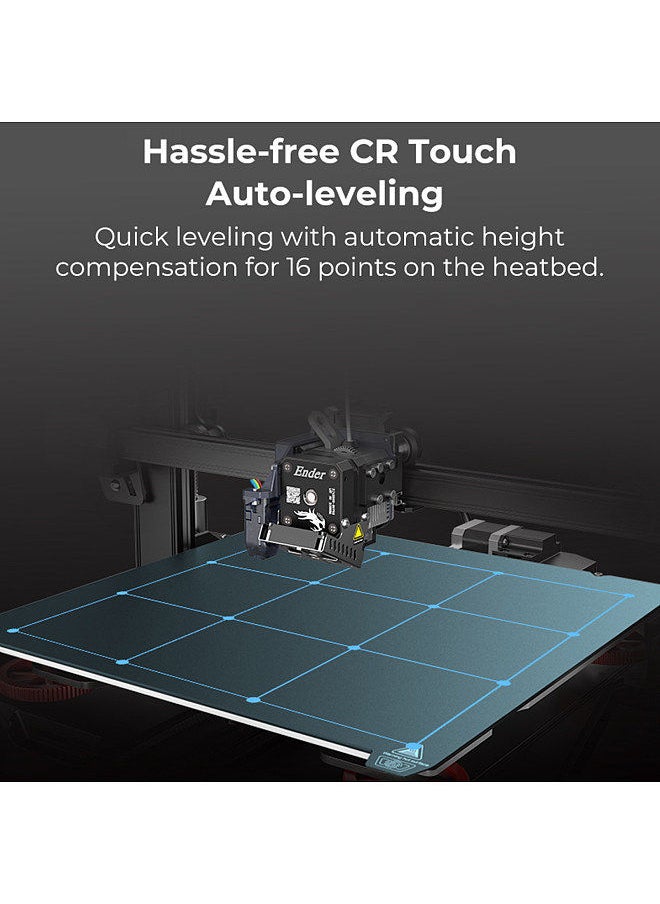 Ender-3 S1 Plus Desktop 3D Printer FDM 3D Printing with Sprite All Metal Extruder PC Spring Steel Printing Platform CR Touch Automatic Leveling Resume Printing Function Dual Z-axis