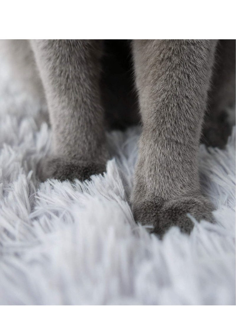KASTWAVE Furry Self Warming Cat Bed Mat 2 in1 Soft Pet Sleeping Blanket Cushion Bed Pad for Cats Small Dogs Extra Warm Thermal Pet Pad for Indoor Outdoor Pets Gray - Image 3