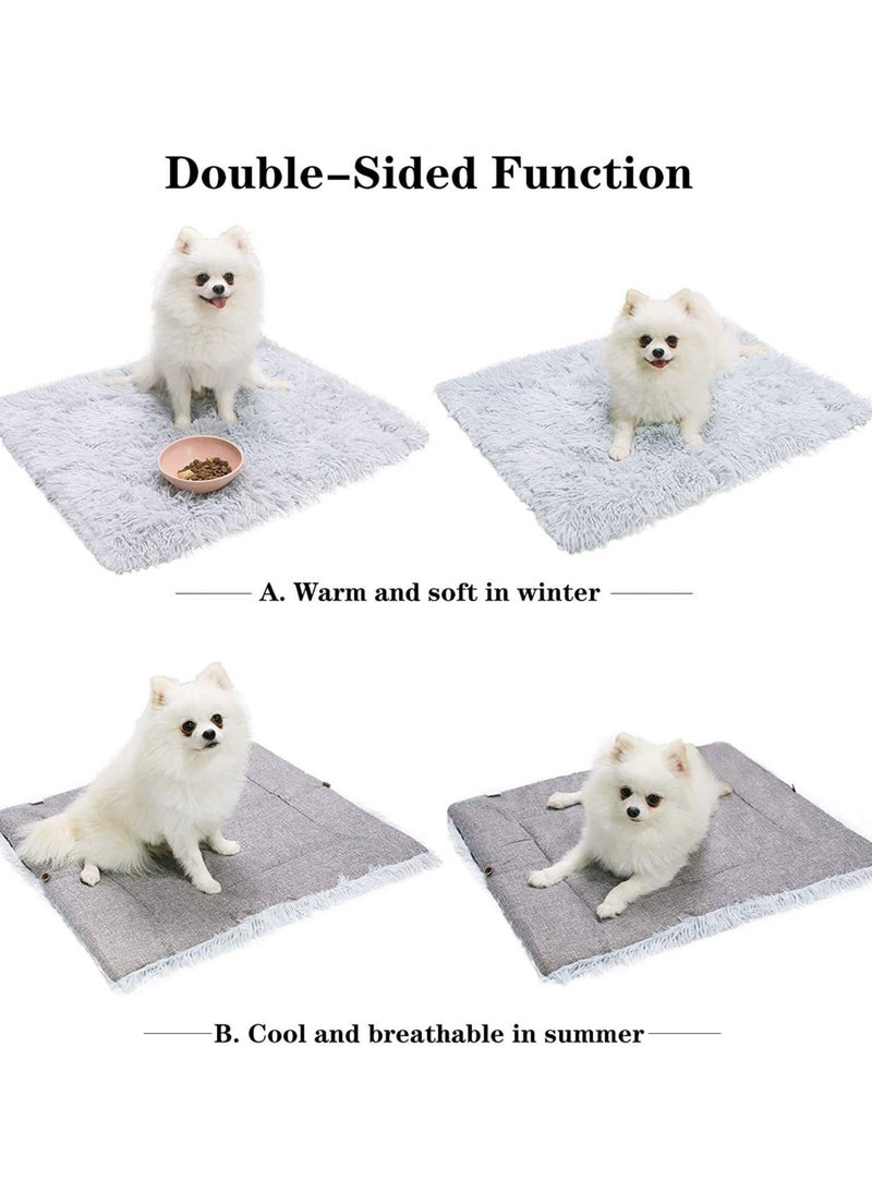 KASTWAVE Furry Self Warming Cat Bed Mat 2 in1 Soft Pet Sleeping Blanket Cushion Bed Pad for Cats Small Dogs Extra Warm Thermal Pet Pad for Indoor Outdoor Pets Gray - Image 4