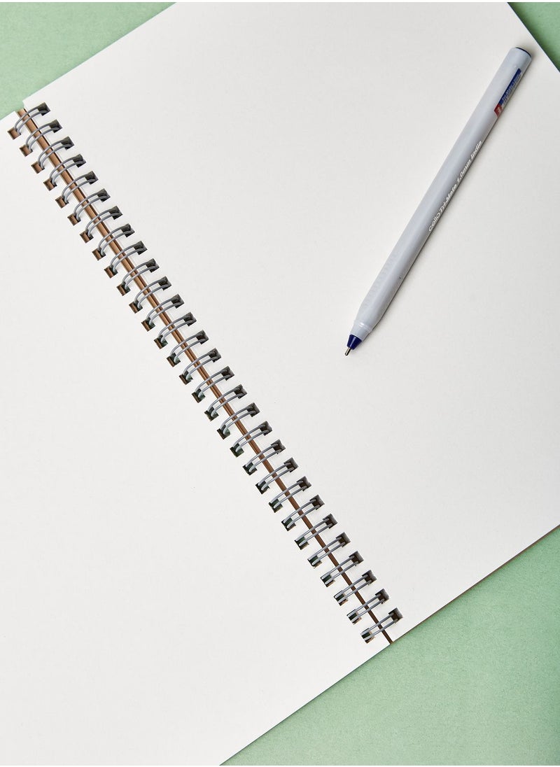 MUJI - Paper Wirebound Notebook / Plain / Beige - Image 1
