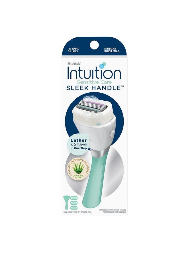 Intuition Schick Intuition Sleek Razors For Women With Sensitive Skin | 1 Razor & 3 Intuition Razor Blades Refill With Organic Aloe  - Image 2