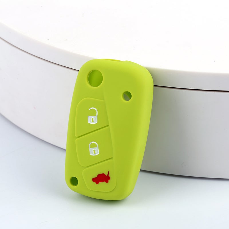 Generic Silicone Car Key Cover for Fiat Apple Green 