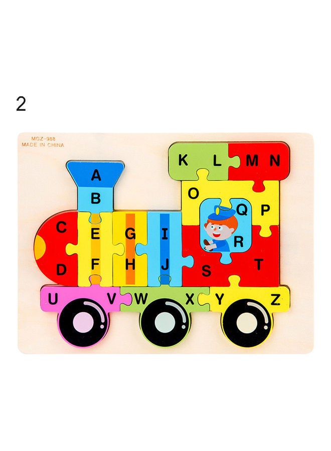 NIBEMINENT Wooden Train Pattern Block Jigsaw Puzzle Set