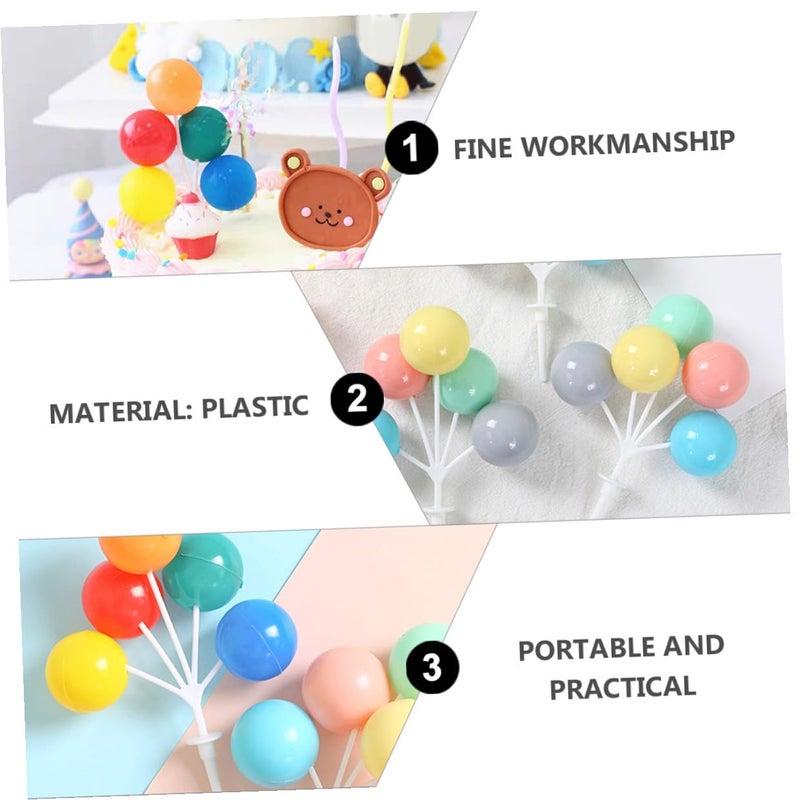 4PCS Colorful Plastic Balloon Cake Toppers For Birthday Wedding Party Dessert Decorations - Image 4
