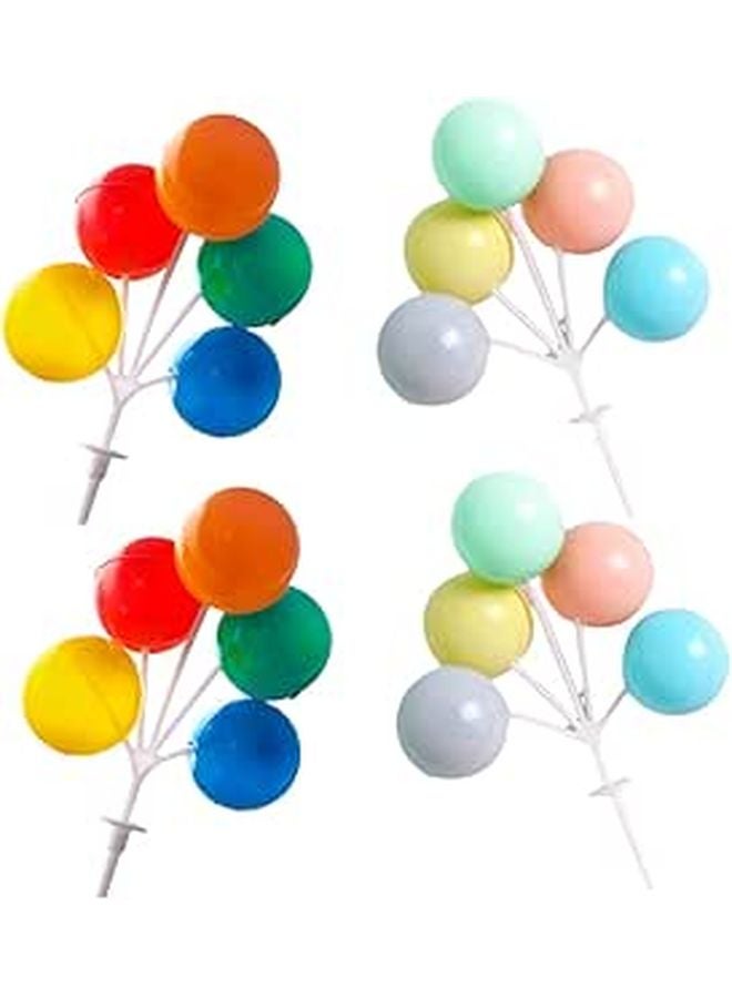 4PCS Colorful Plastic Balloon Cake Toppers For Birthday Wedding Party Dessert Decorations - Image 1