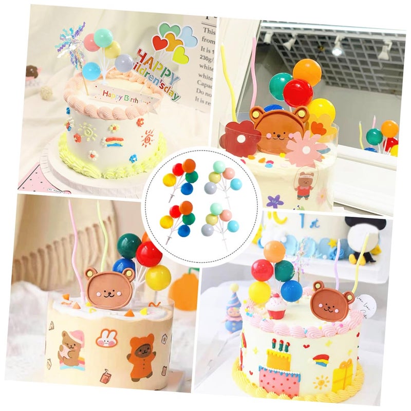 4PCS Colorful Plastic Balloon Cake Toppers For Birthday Wedding Party Dessert Decorations - Image 5