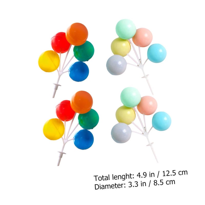 4PCS Colorful Plastic Balloon Cake Toppers For Birthday Wedding Party Dessert Decorations - Image 3