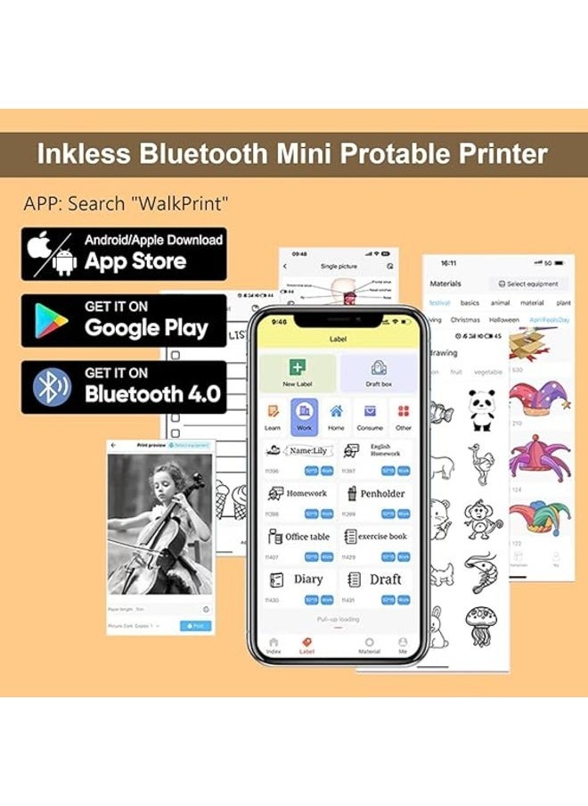 Generic - Note Buddy Mini Portable Printer X3, Print Pod, Bluetooth Smart Pocket Inkless Thermal Printer - Image 1