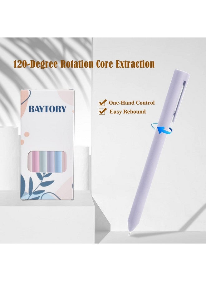 BAYTORY 6Pcs Colored Gel Pens Pastel Ink Colors Quick Dry Ink Pen Fine Point 0.5Mm Smooth Writing For School Supplies Journaling Notetaking Stationery - Image 3