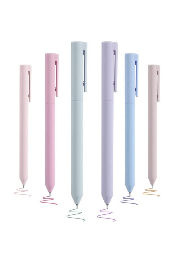 BAYTORY 6Pcs Colored Gel Pens Pastel Ink Colors Quick Dry Ink Pen Fine Point 0.5Mm Smooth Writing For School Supplies Journaling Notetaking Stationery - Image 1
