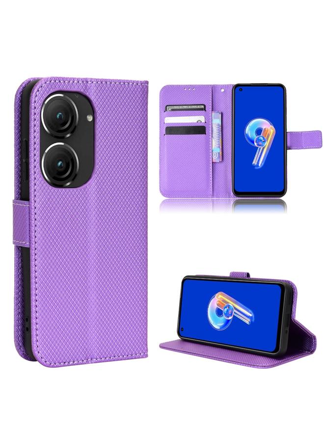 S-TOP Case For ASUS Zenfone 9 Diamond Texture Leather Phone Case - Image 1