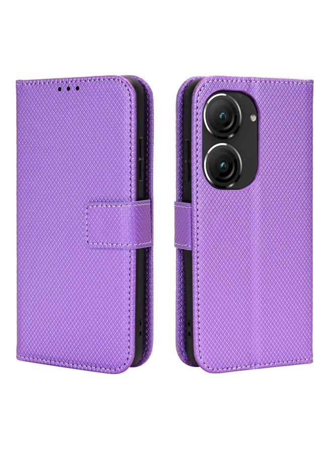 S-TOP Case For ASUS Zenfone 9 Diamond Texture Leather Phone Case - Image 2