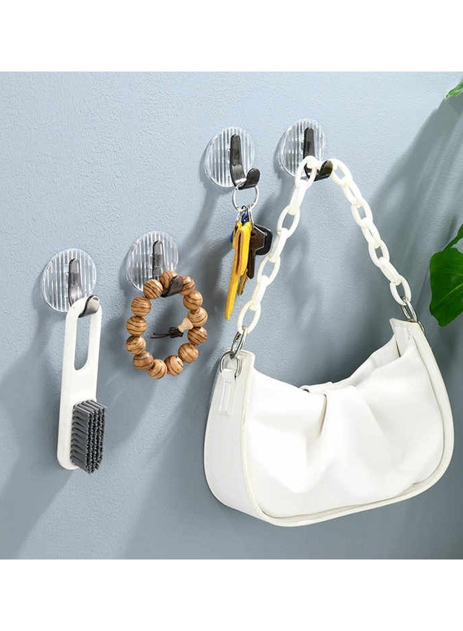 Fanski خطافات حائط ذاتية اللصق مكونة من 8 قطع باللون الأسود مقاس 5.7x5.7 سم - Image 3