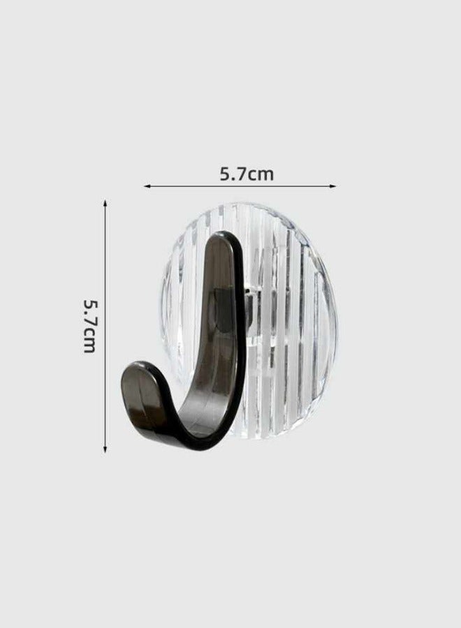 Fanski خطافات حائط ذاتية اللصق مكونة من 8 قطع باللون الأسود مقاس 5.7x5.7 سم - Image 2