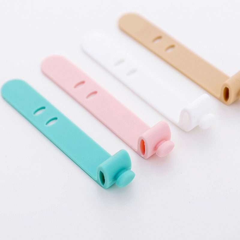 pcs Silicone Wire Management Earphone Cable Winder Organizer for Bundling Stuff (Mixed Color) - Image 3