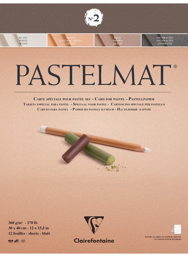 Clairefontaine CLAIREFONTAINE NO. 1 PASTELMAT PAD, 360G, 12 Sheets (Card pad No 2, 30 x 40 cm)  - Image 1