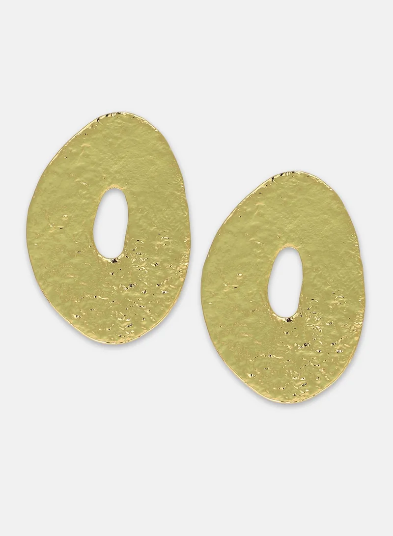 SOHI Hammered-Halo Artificial Drop Earring Jewellery