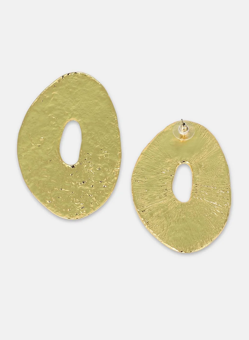 SOHI Hammered-Halo Artificial Drop Earring Jewellery