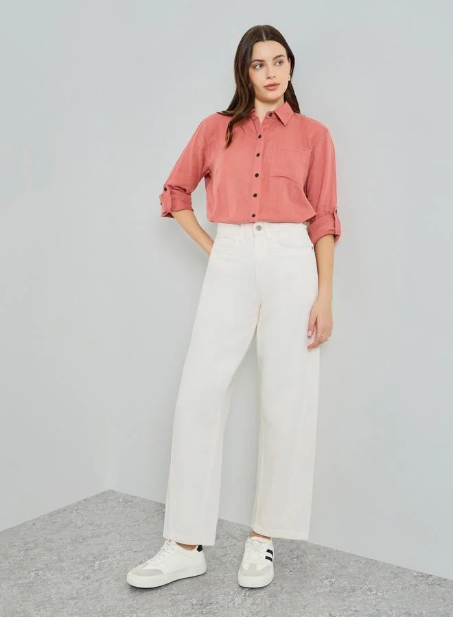 ستايلي جينز قصة بارل بخصر مرتفع